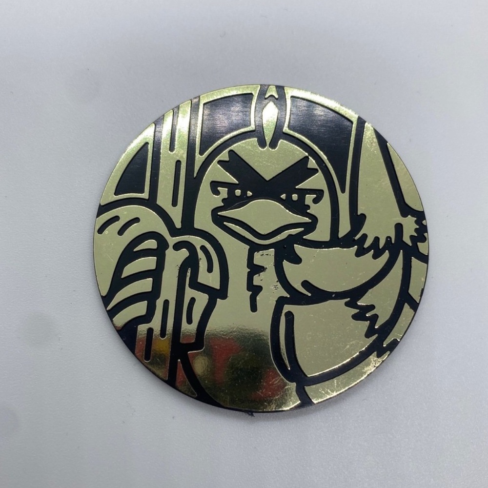 Gold Foil Big Pokémon TCG Farfetch Coin flip game brand new custom holographic